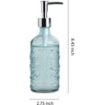 thumbnail image 6 of Embossed Glass Soap and Lotion Dispenser Bottles with Plastic Pump-12OZ-Set of 2 (Blue), 6 of 6