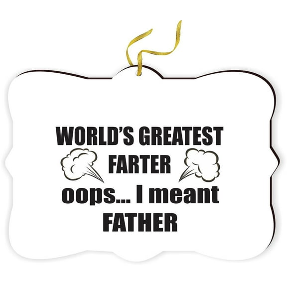 Artistic Donna - World's Greatest Farter oops I meant Father - for Car Interior Rear View Mirror Hanger Car Accessories Interior Decoration Hanging Ornament Fancy Christmas Tree Ornament for Christmas