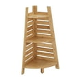 thumbnail image 3 of Linon Bracken Sturdy Solid Bamboo Corner Shelves in Natural Brown, 3 of 8