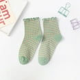 thumbnail image 5 of TINZ Ladies' Cute Ruffled Frilled Striped Color Blocked Knitted Support Stockings for Women Compression Romper with Choker Large Fishnets Woman Stockings Girls Thigh High Plain Top Stockings, 5 of 5