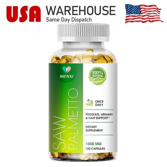 MENXI Saw Palmetto Extract Softgels,Pure Natural Plant Herbal Formula, 1000mg,120 Count