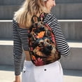thumbnail image 5 of Disketp Colorful Flower German Shepherd Mochila de Lona Estampada, Mochila Escolar de Viaje Ligera para Estudiantes y Portátil-Small, 5 of 5