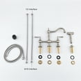 thumbnail image 4 of Cfowner Brass Bridge Kitchen Faucet, Kitchen Sink Faucet with Pull-Out Side Spray, Brushed Nickel, 4 of 6