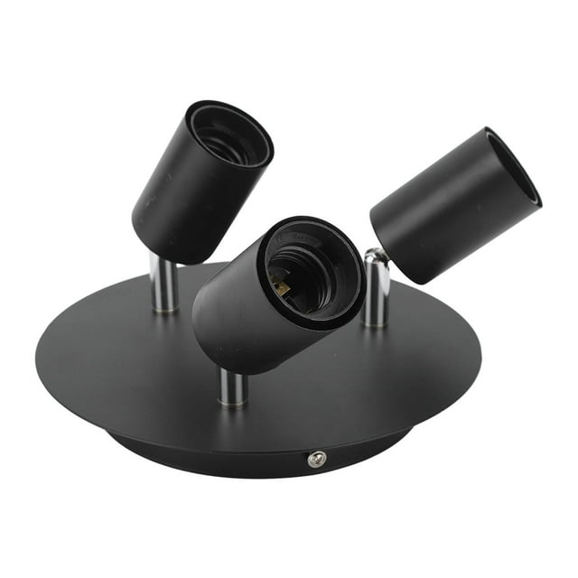 Soporte para riel de luces, soporte para foco de techo, base de lámpara giratoria de 3 cabezales, accesorio para foco de techo redondo, el mejor de su clase