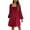 Red, variant on Women's Tie Back Square Neck Velvet B`abydoll Dresses Puff Long Sleeve Short Mini Dress