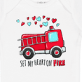 thumbnail image 4 of Inktastic Set My Heart on Fire Valentine Fire Truck with Hearts Boys or Girls Baby Bodysuit, 4 of 5