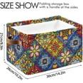 thumbnail image 4 of FREEAMG Collapsible Storage Basket Mysterious Flower Pattern Rectangular Storage Bins Baskets Toys Storage Bins with Handles for Bedroom Home Office 1PCS, 4 of 7