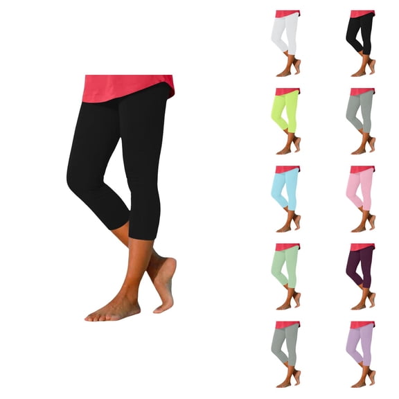 Capri Leggings for Women Spring Summer Elastic High Waist Slim Fit Lifting Workout Yoga Pants Capris