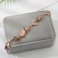 thumbnail image 4 of XIAQUJ Fashion Women Opal Leaf Rose Gold Bracelet Engagement Jewelry Gifts Bracelets A, 4 of 8