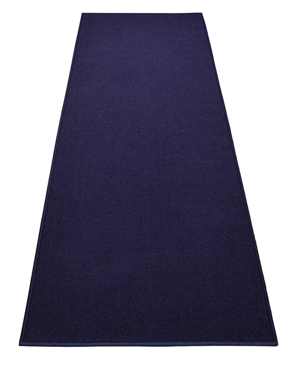 Custom Size Runner Rug Skid Resistant Backing Rug Runner Solid Navy Blue Color Cut to Size Roll