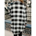 thumbnail image 5 of ZOELNIC Womens Shacket Long Sleeve Collared Button Down Plaid Shirt Casual Work Tops, M, 5 of 6
