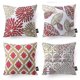 thumbnail image 1 of Juego de 4 fundas de cojín decorativas amarillas y rojas de la nueva serie Living, funda de cojín de 18 x 18 pulgadas, 45 x 45 cm (hy), 1 of 5
