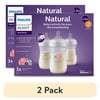 (2 pack) Philips Avent Natural Baby Bottle with Natural Response Nipple (Medium Flow, Flow 3), with Pink Elephant Design, 9oz, 3pk, SCY903/62