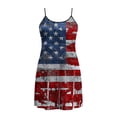 thumbnail image 4 of Hxshgdsn 250 Anniversary Cami Tank Tops Womens Plus Size July 4th Distressed American Flag Print Spaghetti Strap Swing Dress（Red 1/5XL）, 4 of 5