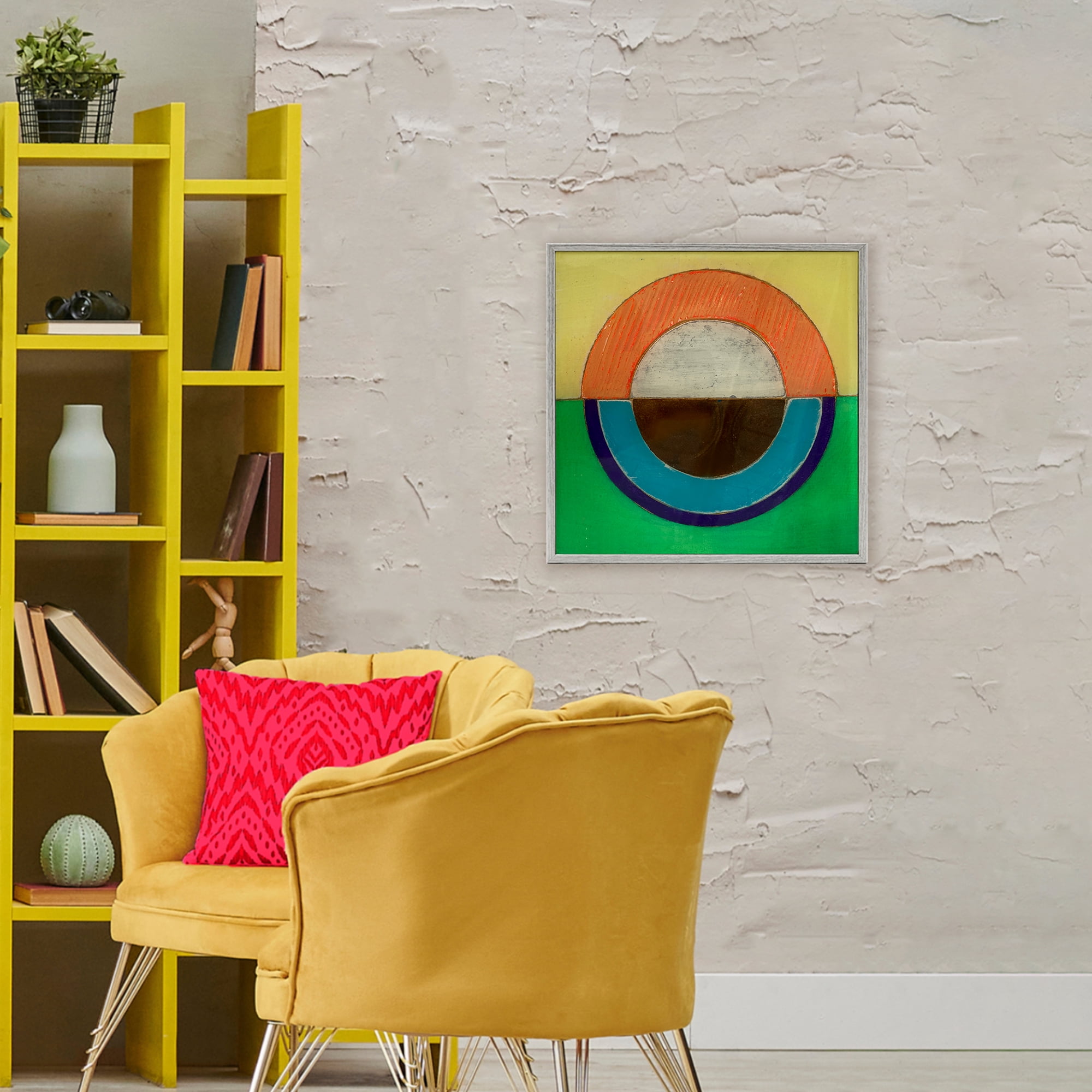 Stupell Industries Balanced Circle Symmetry Gray Framed Giclee Art, design by Matthew Finger