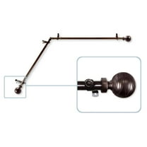Arman 13/16 in. Dia 120-170 in. L Corner Window Single Curtain Rod in Cocoa