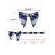 thumbnail image 3 of INSPIRAR CHIC Corbatas de moño preatadas de rayas gruesas para hombres, corbatas de satén ajustables para bodas formales en gris-azul, 3 of 4