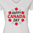 thumbnail image 4 of Inktastic Happy Canada Day- maple leaf circle Women's V-Neck T-Shirt, 4 of 5