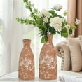 thumbnail image 2 of Rustic Brown Stoneware Vase - 15.9 in. Tall Round Tabletop Decor - Farmhouse Home Accent Vase, 2 of 6