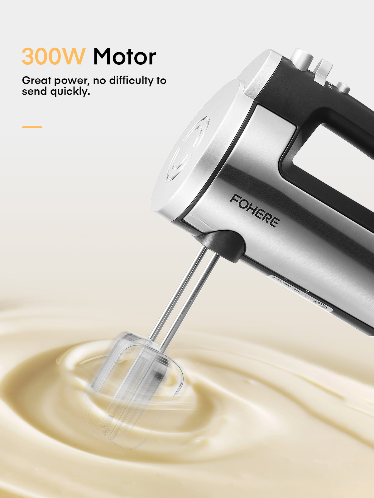 FOHERE Hand Mixer, 6-Speed, 300W photo 8