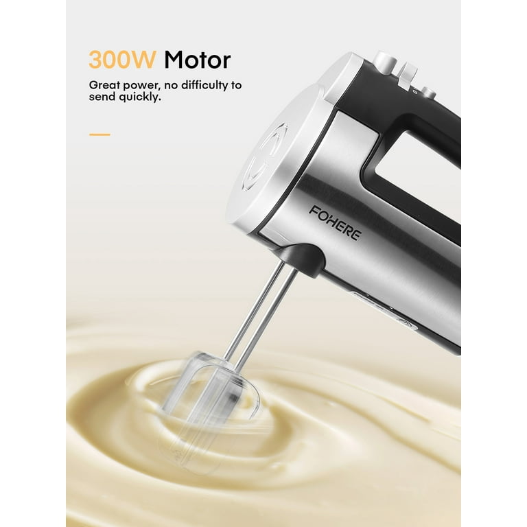 SHARDOR Hand Mixer Electric1.0, 6 Speed & Turbo Handheld Mixer with 5  Stainless Steel Accessories, For Whipping, Mixing Cookies, Brownie, Cakes,  Dough