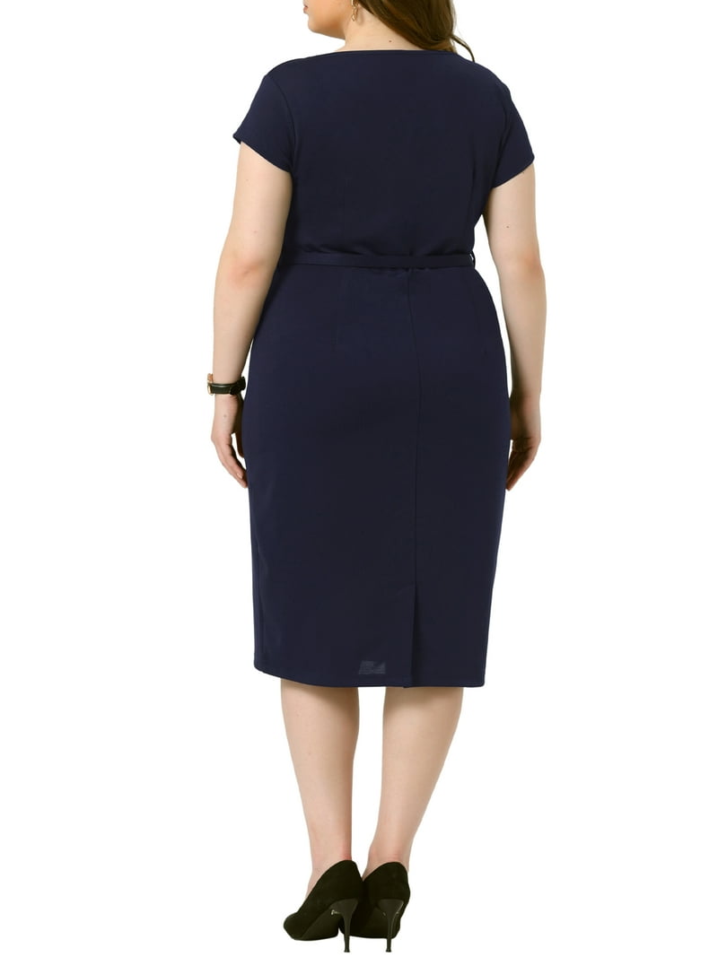 DARING DIVA Plus Size Office Vintage Pencil Dress Bodycon Dress 1X Black