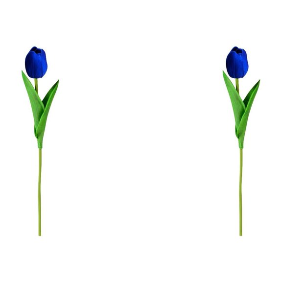 2Pc Clearance Under $3 Artificial Tulips Artificial Tulip Pu For Entryway Creating A Navy Floral Look Short-Stem Design (B)