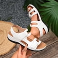 thumbnail image 5 of Womens Orthopedic Sandals with Arch Support Flat Sandals for Wide Feet Hook and Loop Fasteners Comfortable Casual Summer Shoes for Women Walking Beach Vacation,White 43(US-9.5), 5 of 5