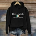 thumbnail image 2 of Bunenne St Patrick Day Sweatshirts Shamrock Sweatshirt Women's St. Day Print Long Sleeved Pullover Hooded Solid Color Hoodie Hoodies for Women Black M, 2 of 4