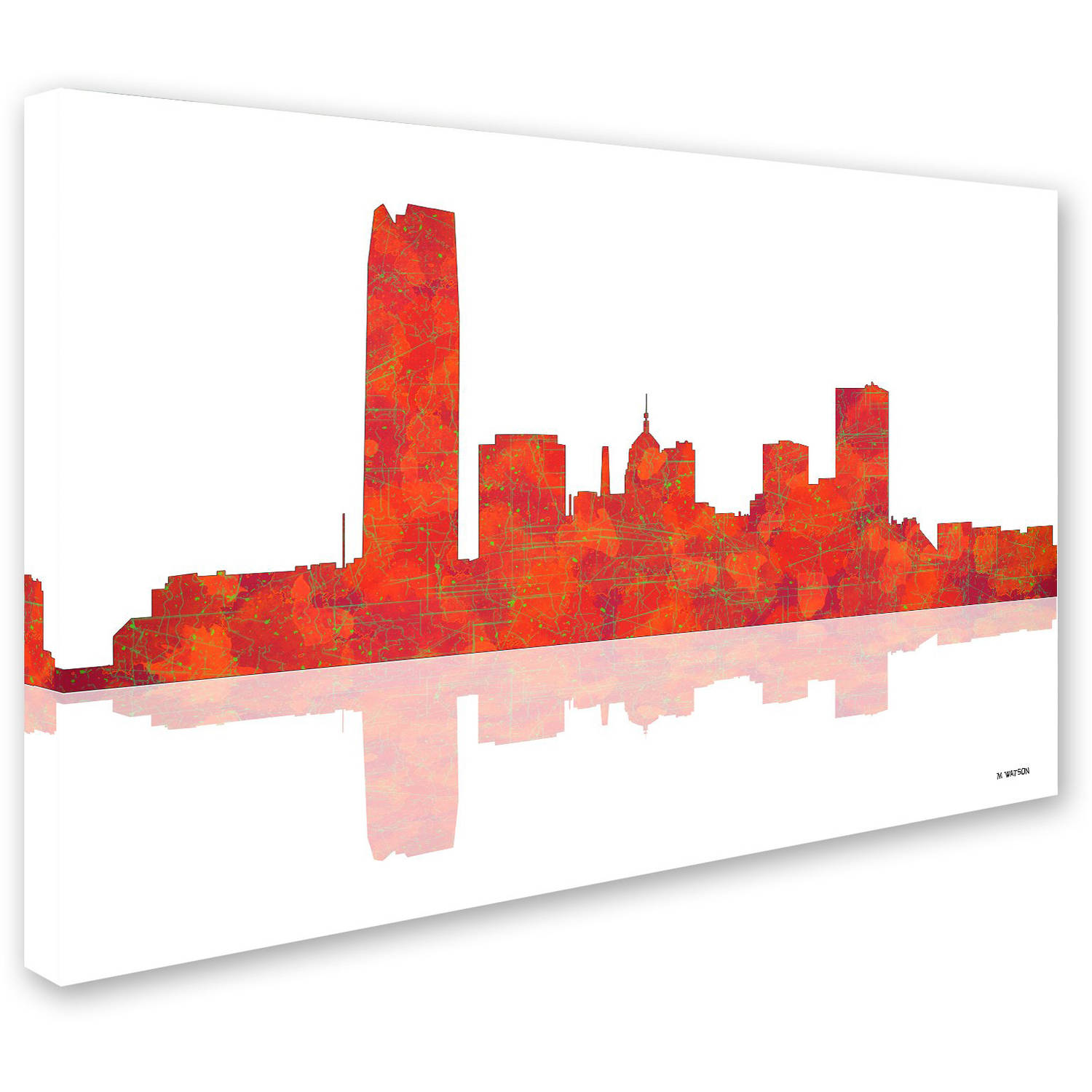 Trademark Fine Art "Oklahoma City Oklahoma Skyline" Canvas Art by Marlene Watson
