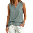 thumbnail image 3 of Tank Top for Women Loose Fit Sleeveless V Neck Camisole Tops Dressy Casual Eyelet Summer Flowy Cami Shirts Blouse Army Green M, 3 of 5