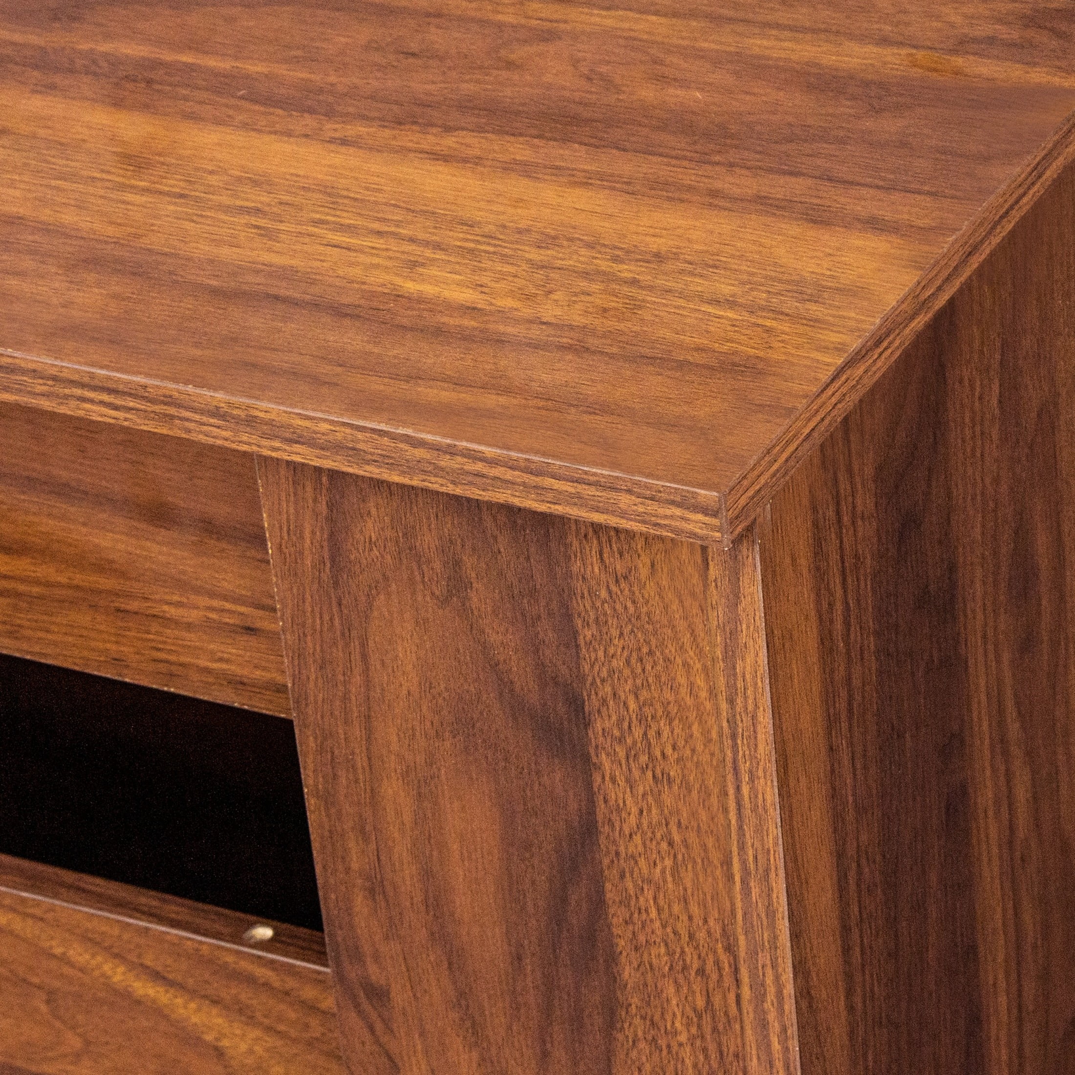 Noble House Kirk 118.1" Extendable Console Dining Table, MDF and Chipboard, Modern Space-Saving Leaf System, Walnut