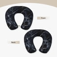 thumbnail image 5 of U-Shaped Pillow 11.8×9.8in With Pillow Core Comfortable Soft Invisible Zipper For Daily Travel Driving Office Black Marble_4, 5 of 8