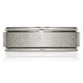 thumbnail image 5 of Titanium 8mm Ridged Edge Plain Classic Wedding Band Ring, 5 of 9