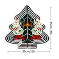 thumbnail image 3 of Stylized Metal Hanging Christmas Tree Wind Spinner - Frosty Snowflake Design with Reindeer & Snowmen - Perfect for Garden Decor, 3 of 7