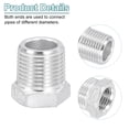 thumbnail image 3 of Uxcell 5Pack 3/8" Male to 1/4" Female NPT 304 Stainless Steel Reducer Hex Bushing, 3 of 6