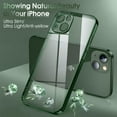 thumbnail image 6 of Crystal Clear Case for iPhone 13 Mini, [Not Yellowing] [Camera Protection] [Military Grade Drop Tested] Transparent Shockproof Protective Phone Case Soft Silicone Slim Cover, 5.4", Deep Green, 6 of 17