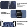 thumbnail image 3 of Mochila con cordón, bolsa de cuerdas, bolsa de gimnasio ligera, mochila deportiva, azul oscuro, 3 of 6