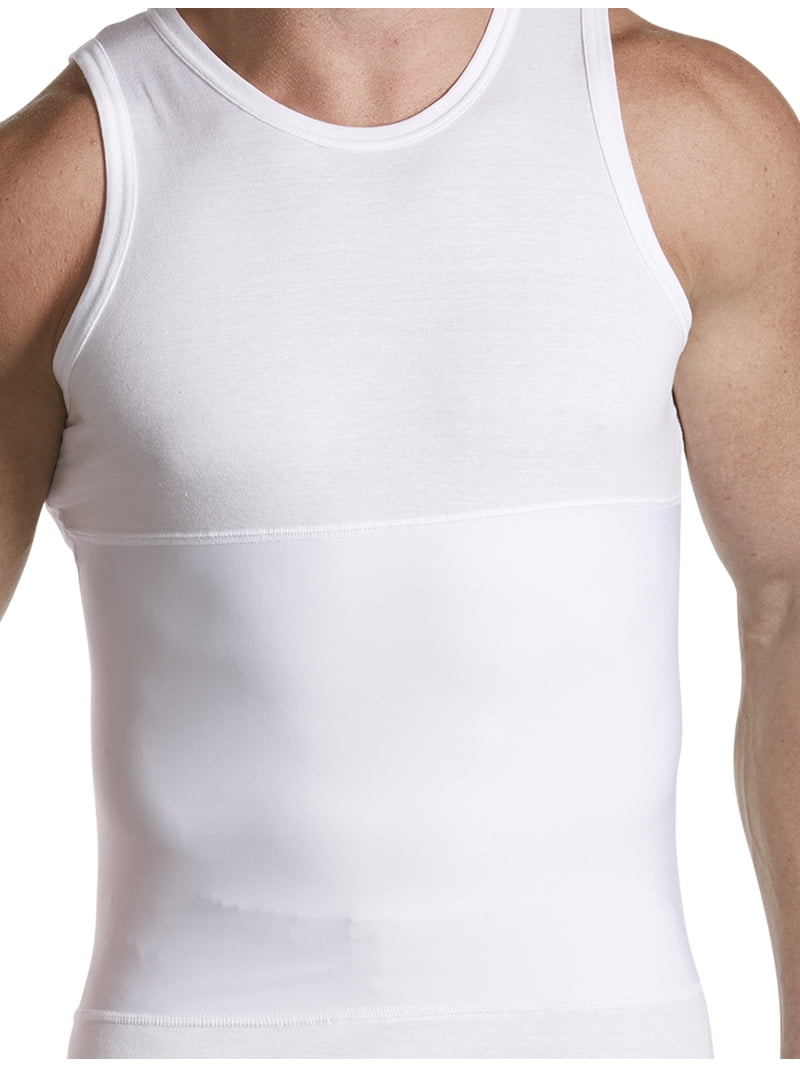 Harbor Bay by DXL Big and Tall Men's Shapewear Tank T-Shirt, White