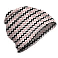 thumbnail image 1 of Geometric Unisex Beanie, Horizontal Zigzag Lines, Hiking Outdoors, White Charcoal Grey and Coral, by Ambesonne, 1 of 1