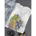 thumbnail image 3 of Zebra Tropical Flower Paradise T-Shirt Women -Image by Shutterstock, Female Medium, 3 of 4