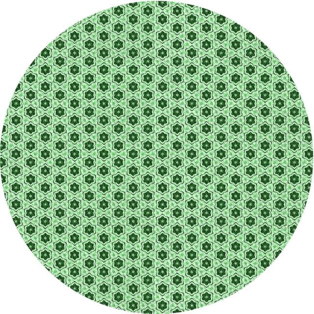 Ahgly Company Tapis Rond Lavable en Machine Intérieur Transitionnel Vert Pâle, 8 Pieds Rond