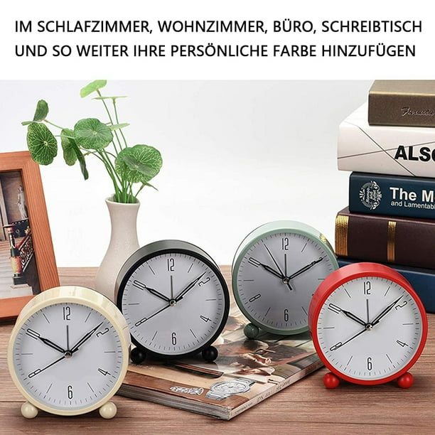 Reloj despertador redondo sin tictac funciona con pilas y funcion de luz reloj despertador super silencioso diseno simple y elegante para escritorio dormitorio Zhivalor OTTO 2034712 3 Walmart en linea