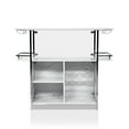 thumbnail image 2 of Furniture of America Naar Multi-Storage Bar table, White and Chrome, 2 of 7