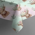 thumbnail image 4 of Green Highland Cow Flower Pattern Rectangle Tablecloth 60"x102",Waterproof Polyester Rectangle Table Cloth, Wipeable Spillproof Polyester Tablecloth for Dining, Camping, Indoor and Outdoor, 4 of 6