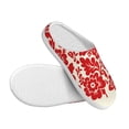 thumbnail image 3 of Lsque Flowers Red Beige Pattern Womens Comfort Cotton on Scuff With Memory Foam and Anti-skid Sole Slipper-40/41, 3 of 7