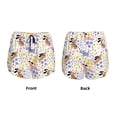 thumbnail image 4 of Disketp Floral Puppy Print Women's Shorts Workout Shorts for Athletic Gym Running Shorts with Phone Pockets, 4 of 8
