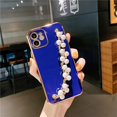 thumbnail image 1 of Funda de silicona chapada de lujo para iPhone, carcasa suave con cadena de pulsera de perlas para iPhone 13, 14, 12 Pro Max, 11, XS, X, XR, 7, 8 Plus, mini SE 2 Fivean unisex, 1 of 2