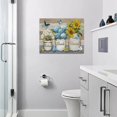 thumbnail image 2 of Farmhouse Sunflower Daisy Bathroom Decor Wall Art Rustic Floral Butterfly Pictures Wall Decor Relax Soak Unwind Bathroom Sign Canvas Painting Prints Artwork Decorations Framed for Bathroom 16"x12", 2 of 6