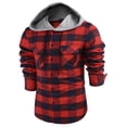 thumbnail image 2 of COOFANDY Men's Fleece Shirt Hoodie Jacket Long Sleeve Button Down Drawstring Sweatshirt, 2 of 9